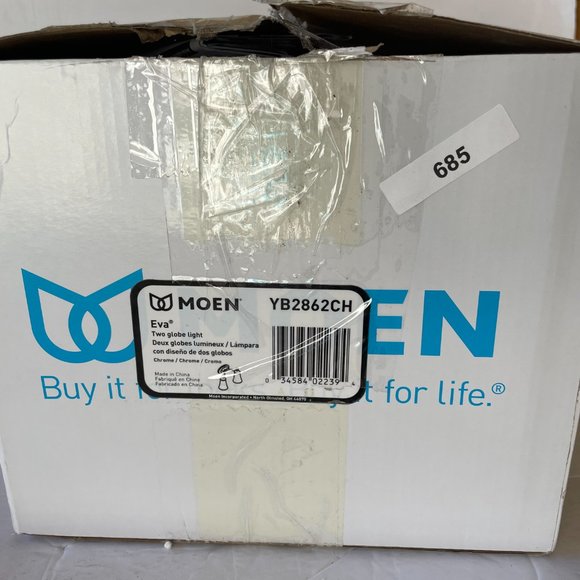 Moen YB2862CH 2-Light Dual Mount Bathroom Vanity Fixture Frosted Glass - Picture 4 of 6